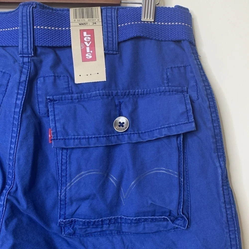 Levi’s | NWT Cobalt Blue Carrier Belted Cargo Shorts 34